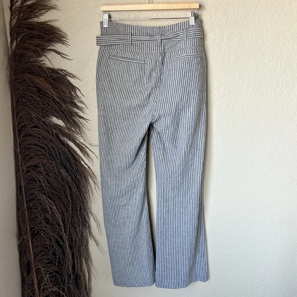 Sundance grey striped linen blend pants